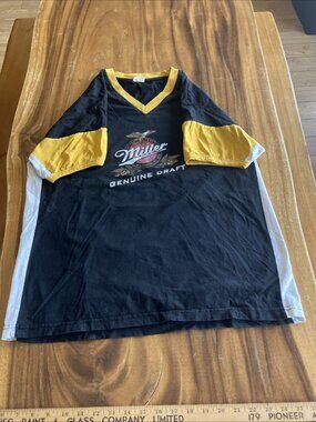 Vintage Miller Genuine Draft Fishing T-Shirt Men's Large Beer Promo T-Shirt
